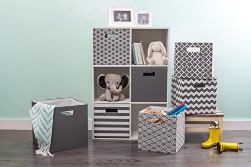 DII Hard Sided Collapsible Fabric Storage Container for Nursery, Offices, & Home Organization, (11x11x11) - Lattice Gray - Image 6
