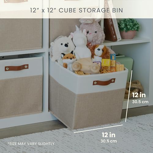 OrganiHaus 12x12 Cube Storage Bins, Set of 4 - Fabric Storage Cubes - Image 2