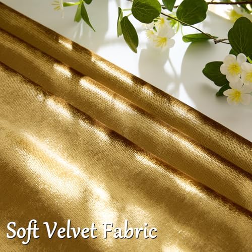 GIGIZAZA Gold Velvet Pillow Covers 16x16 Decorative Pillows Pack of 2 - Image 3