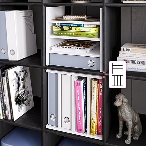 Ballucci 4-Tier Paper Sorter and File Organizer for Desk, Wood Mail Sorter, Fits into IKEA Kallax and ClosetMaid Cube Storage Shelves, Paper Tray, Mail Holder Stand for Classroom, Office, White - Image 5