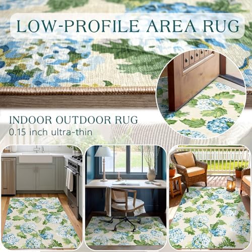 3x5 Floral Entry Rug - Washable Indoor Outdoor Mats for Front Door - Image 5