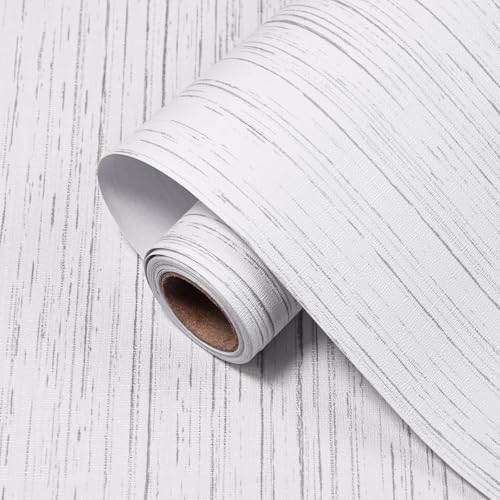 White Grasscloth Peel and Stick Wallpaper 15.7" X 120" Self-Adhesive Texture Contact Paper Faux Grasscloth Removable Wallpaper Cabinets Counter Top Liners by Biyoeepeelstickwallpaper