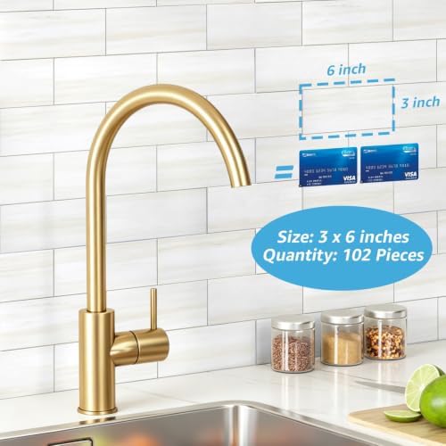 Art3d 102-Pack Peel and Stick Backsplash on Subway Tile, Cream White - Image 7