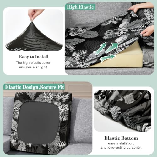8Pcs Patio Cushion Covers Stretch Outdoor Furniture Protector Slipcovers - Image 4