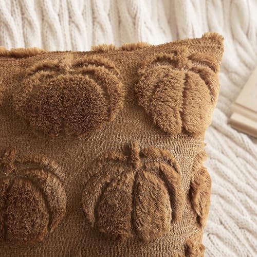 MIULEE Fall Pillow Covers Pumpkin Fall Decor 20x20 Brown - Image 2