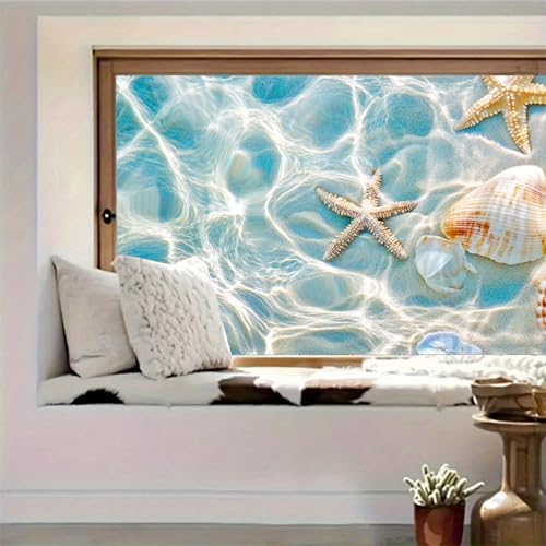 HOMETITUTE Beach Ocean Shell Starfish Window Cling 39.3x17.7 Inch PVC - Image 6