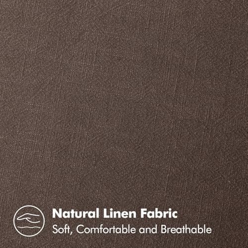 MIULEE Decorative Linen Pillow Covers 18x18 Inch Reddish Brown - Image 3