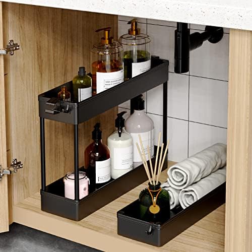SPACEKEEPER Slim Rolling Storage Cart, 3 Tier Bathroom Storage Organizer Laundry Room Utility Cart Mobile Shelving Unit, Multi-Purpose for Kitchen Office Bathroom Laundry Narrow Places, Black - Image 3