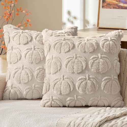 MIULEE Fall Pillow Covers Pumpkin Fall Decor 26x26 Beige by MIULEE