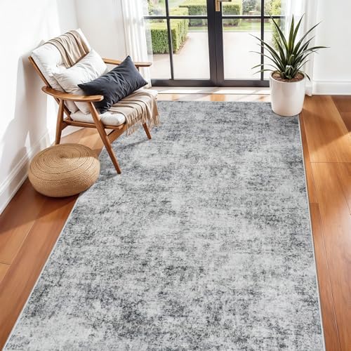 Living Room Area Rug 3x5 - Modern Abstract Washable Bedroom Rugs with Non Slip Rubber Backing Indoor Low Pile Carpet for Office Nursery Soft Ultra Thin Home Decor Floor Mat for Bathroom 3x5 Grey - Image 3