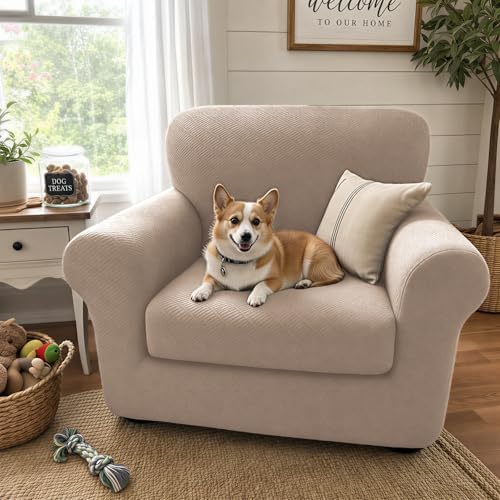 XINEAGE 2-Piece Stretch Armchair Sofa Cover, Washable Couch Covers for Dog - Image 3