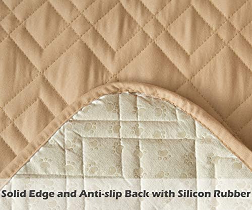 Ameritex Couch Sofa Slipcover 100% Waterproof Nonslip Quilted Furniture Protector Slipcover for Dogs, Children, Pets Sofa Slipcover Machine Washable (Sand, 68") - Image 5
