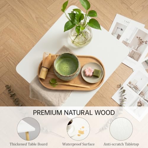FORAOFUR Small Side Table, Modern Wood Mini Coffee Table, Easy Assembly Compact End Table for Living Room Bedroom Sofa, Minimalist White Accent Furniture for Small Spaces - Image 5