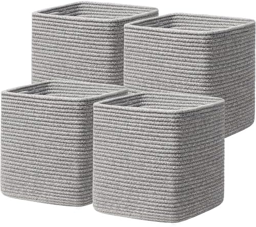 joybest 11inch Cube Storage Bins, Cotton Rope Woven Organizer Basket by joybest