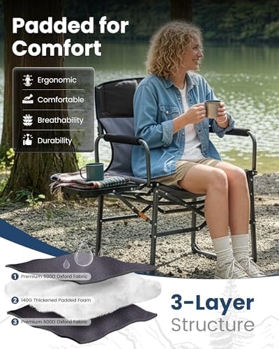 KingCamp 2 Pack Oversized Camping Directors Chairs, Heavy Duty 440lbs - Image 6