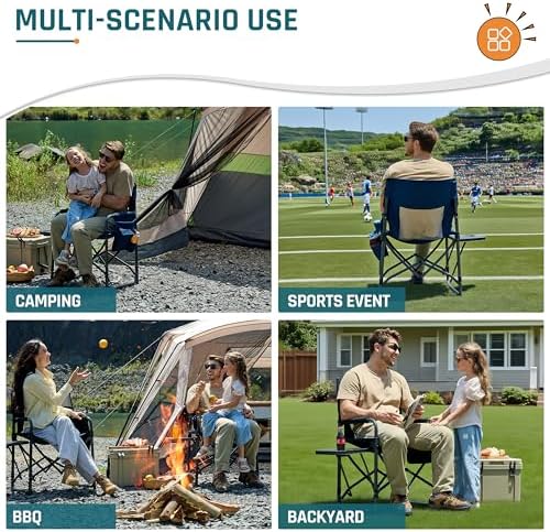 DMH OUTDOORS Camping Directors Chair with Side Table & Breeze Mesh Backrest - Image 6