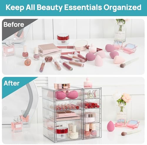Vtopmart Acrylic Desk Organizer with 8 Drawers for Office, Makeup, Crafts - Image 4