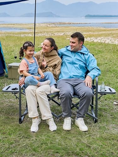 TIMBER RIDGE 600lbs Double Camping Chair Portable Loveseat Director Chairs - Image 2