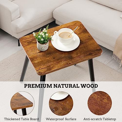 FORAOFUR Side Table, Rectangular Wooden Small End Table, Small Accent Table for Living Room, Bedroom and Balcony, Modern Side Tables for Spaces Home Decor, Easy Assembly - Image 4