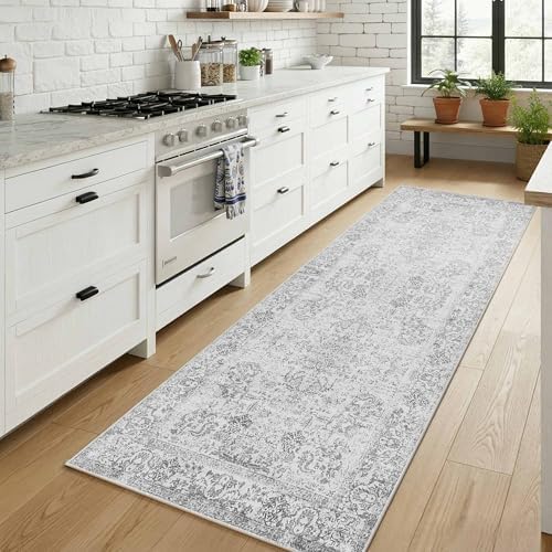 Rugxara 2x6 Grey Hallway Runner Rug,Non Slip Vintage Rug - Image 2