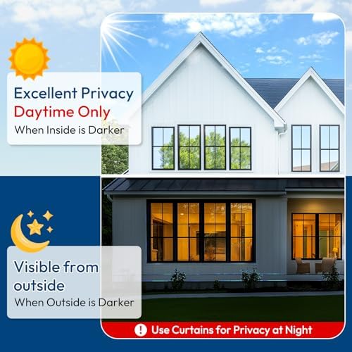 rabbitgoo Window Tint, One Way Privacy Film, Black Silver, 17.5" x 78.7" - Image 2