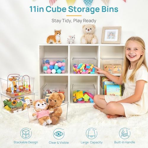Vtopmart 8 Pack Extra Large Clear Stackable Storage Bins with Lids for Cube - Image 3