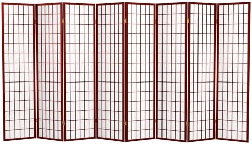 Red Lantern 6 ft. Tall Window Pane Shoji Screen - Rosewood - 8 Panels by RedLantern