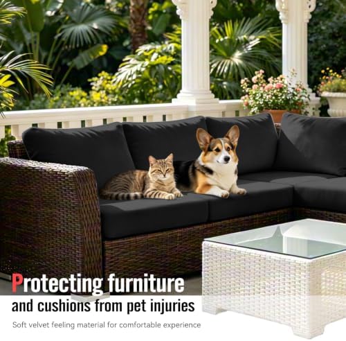 8Pcs Outdoor Cushion Covers, Stretch Patio Furniture Couch Chair Slipcovers - Image 6
