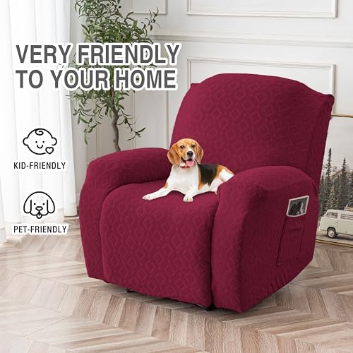 Genina Waterproof Recliner Chair Cover,1 Seat Couch Cover,Wine - Image 4