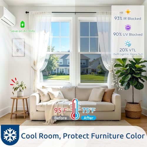rabbitgoo Window Privacy Film One Way, 35.4" x 78.7", Silver - Image 2