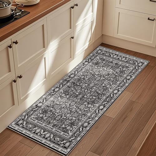 OPPODREAM Vintage Black Area Rugs 2x6, Washable Rug for Living Room by OPPODREAM