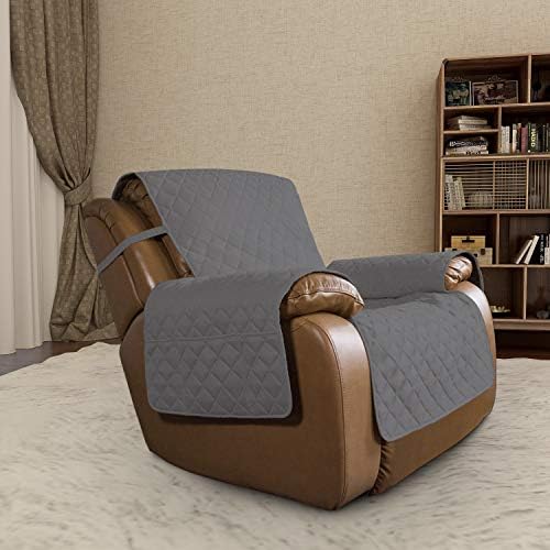 Easy-Going Reversible Couch Cover, Oversized Recliner, Gray/Ivory - Image 2