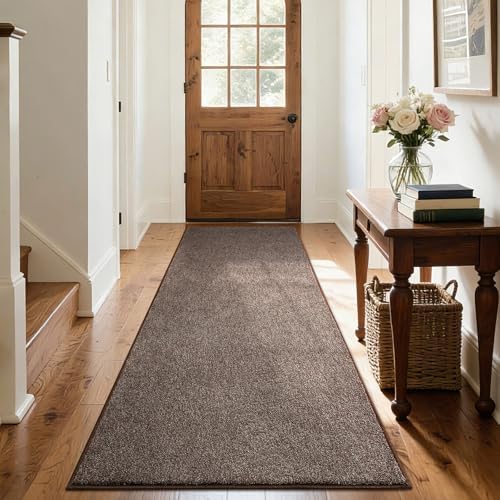2x8 Brown/White Runner Rug Non-Slip Washable for Hallway Kitchen Bedroom - Image 5