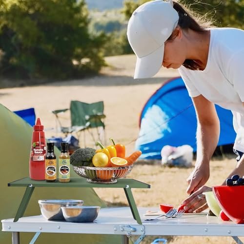 Small Folding Camping Table, Mini Low Portable Beach Tables, Green - Image 2