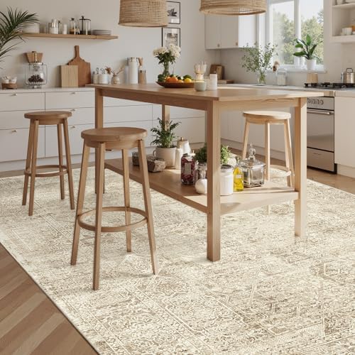 Soalmost Washable Area Rug 8x10 Large Soft Living Room Rugs Light Brown - Image 2