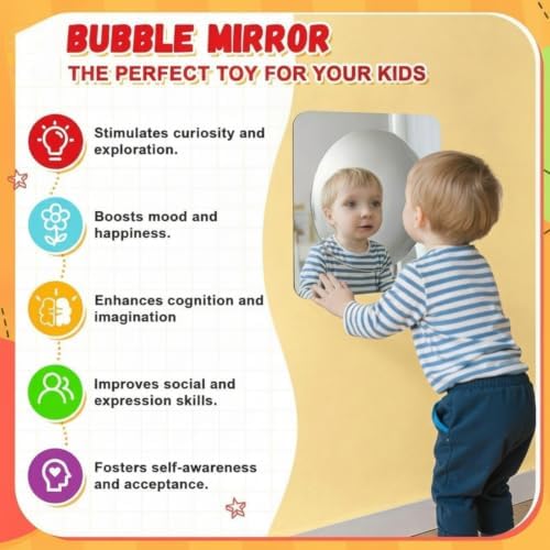 Geiserailie 1 Pc Sensory Wall Bubble Mirrors, 10 x 10 Inch, CPC Certified - Image 4