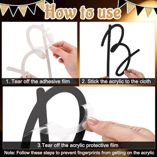 Yousoontic Happy Birthday Sign for Backdrop, 23 x 20 Inch, Classic, Black - Image 4
