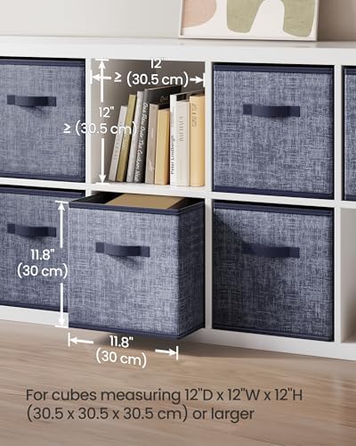 SONGMICS Storage Cubes, Set of 6, 11.8-Inch Foldable Closet Organizers - Image 3