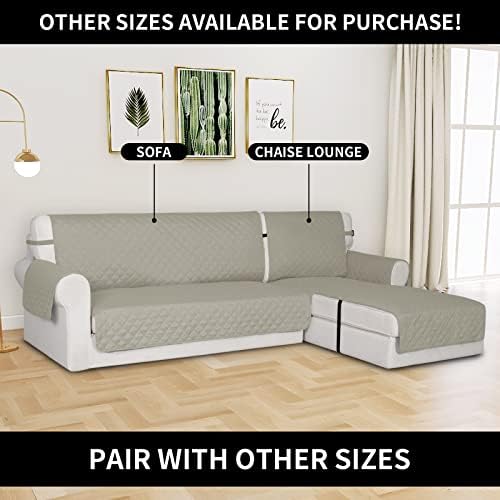 Easy-Going Reversible Couch Cover, Chaise Lounge, Beige/Beige - Image 2