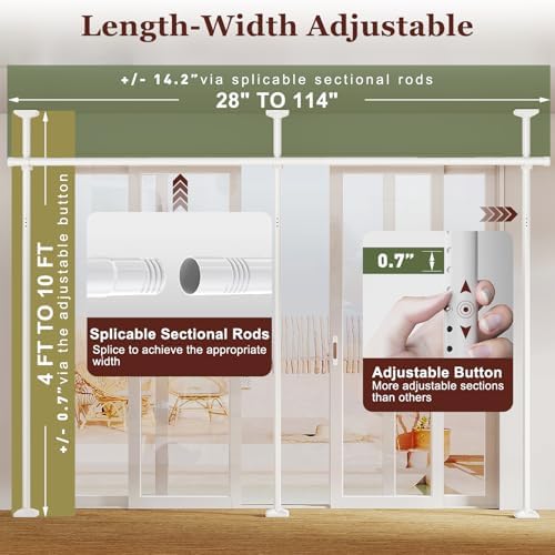 Goovilla Room Divider for Room Separation, 4-10ft(H) 28-114inch(W), White - Image 2
