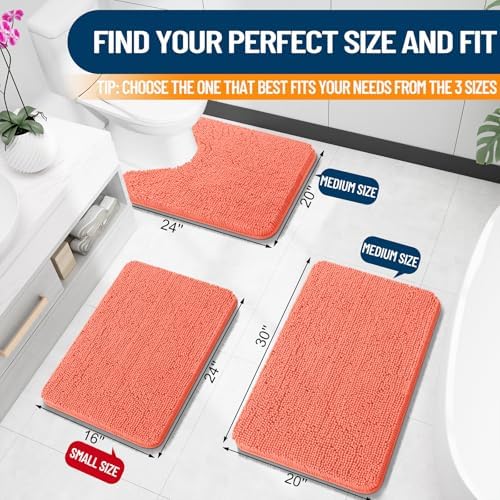 OLANLY Bathroom Rugs 30x20, Extra Soft Absorbent Chenille Bath Rugs - Image 2