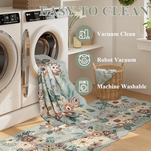 DUKINO 2x10 Runner Rug for Hallway, Washable Kitchen Rugs, Sage Green - Image 5