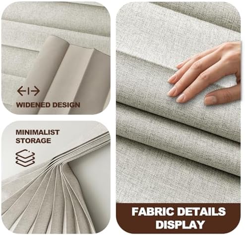 JILRON Accordion Partition Curtain with Ceiling Track - Space-Saving Room Divider, Tool-Free Installation(Off-White 100" W x 96" L-Pack of 1) - Image 5