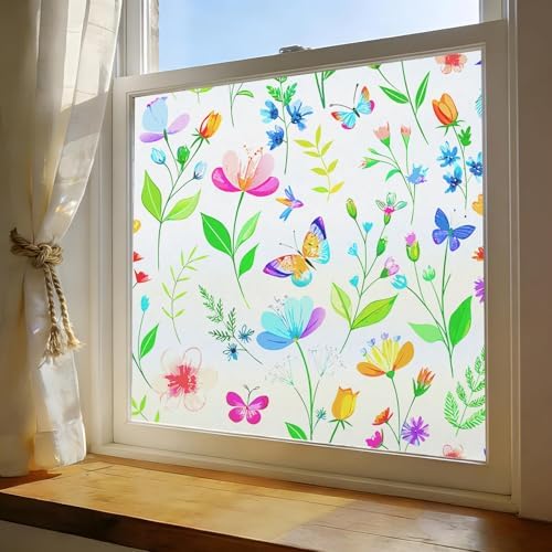 Frosted Glass Window Film, Decorative Sun Heat Blocking,Anti UV Save Energy by Gookiky