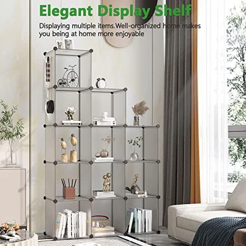 C&AHOME Cube Storage Organizer, 12-Cube Shelf Units, Closet Cabinet Grey - Image 2