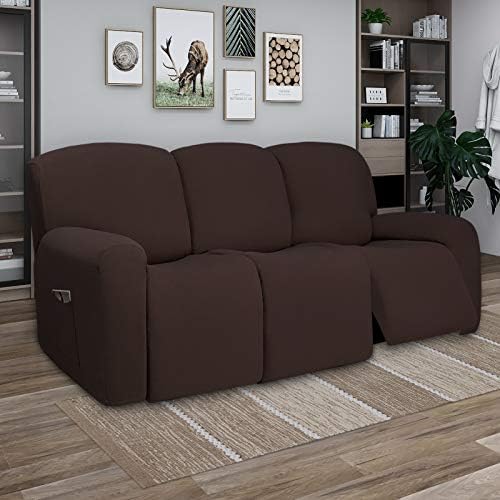 PureFit Super Stretch 3 Seats Recliner Sofa Couch Cover with Pocket - Image 2