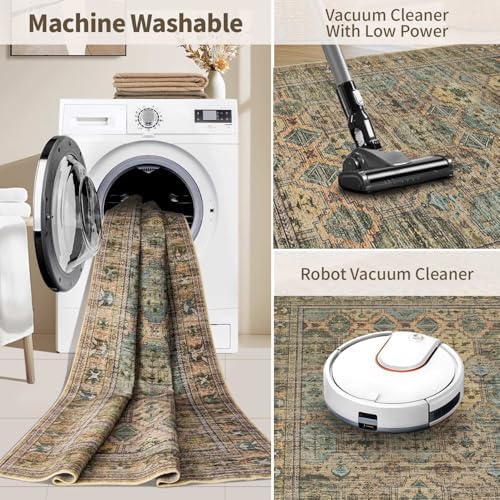 Rugxara Brown 8x10 Area Rugs for Living Room Bedroom Large Washable Rug - Image 5