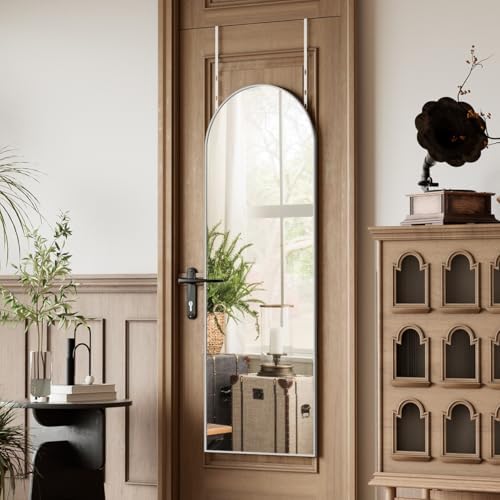 BEAUTYPEAK Arched Full Length Over The Door Mirror 14" x 48",Silver by BEAUTYPEAK