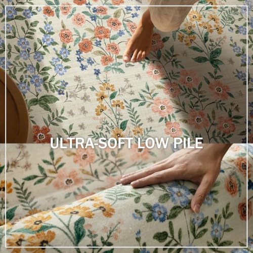 Washable Area Rugs for Living Room: 9x12 Area Rug for Bedroom Vintage Stain Resistant Non Slip Low Pile Lightweight Soft Carpet for Kitchen Dining Room Farmhouse Kids Room Nursery - Image 5