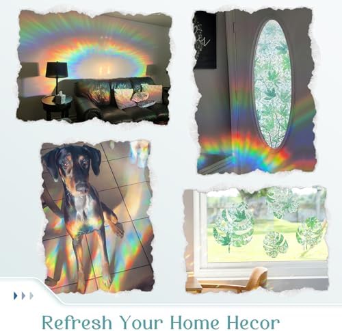 Haton Window Privacy Film, Leaf Rainbow Film, 17.5" x 157.4" - Image 3